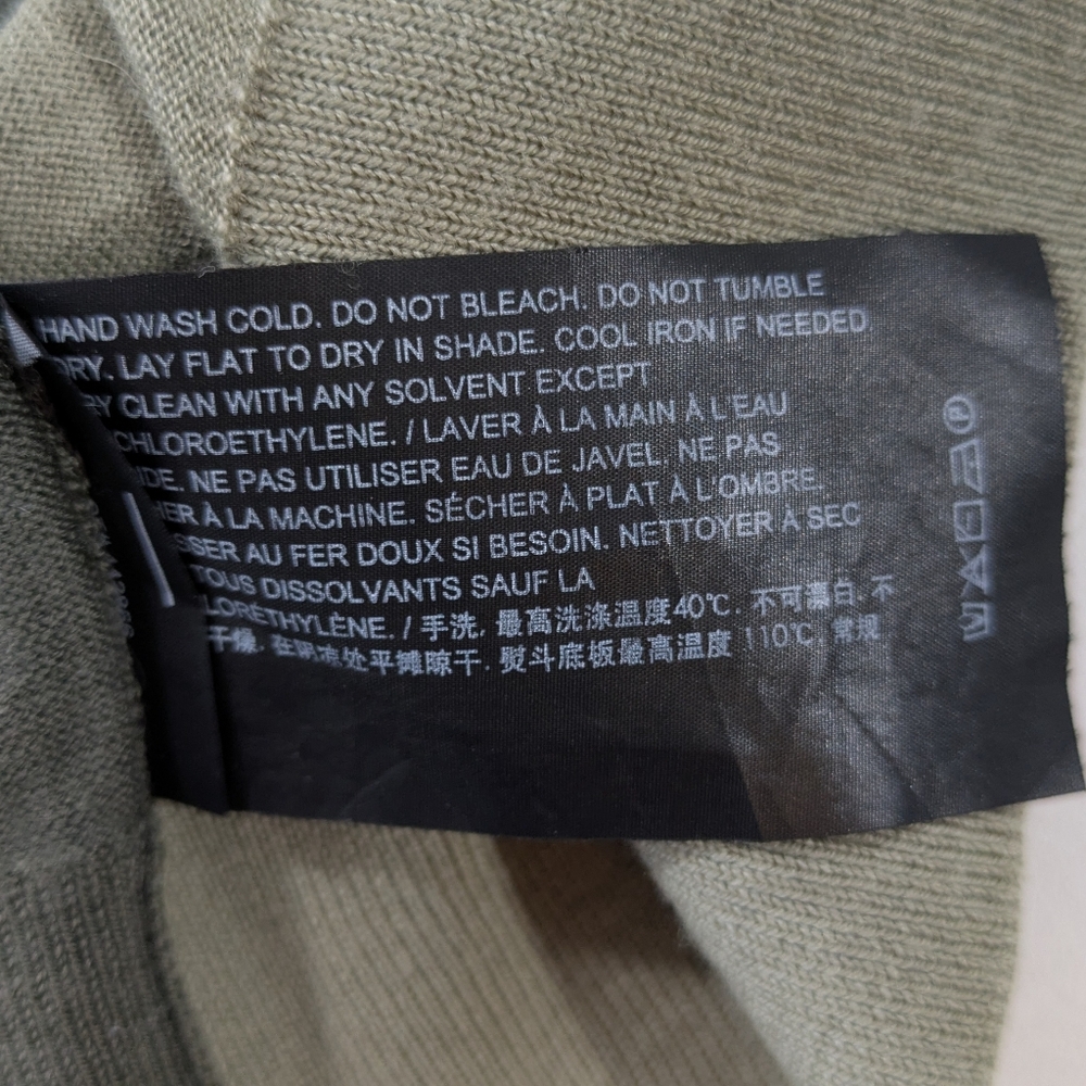Theory Regal Wool Olive and Khaki Colorblock Short Sleeve Men's Shirt Size S - Picture 8 of 9